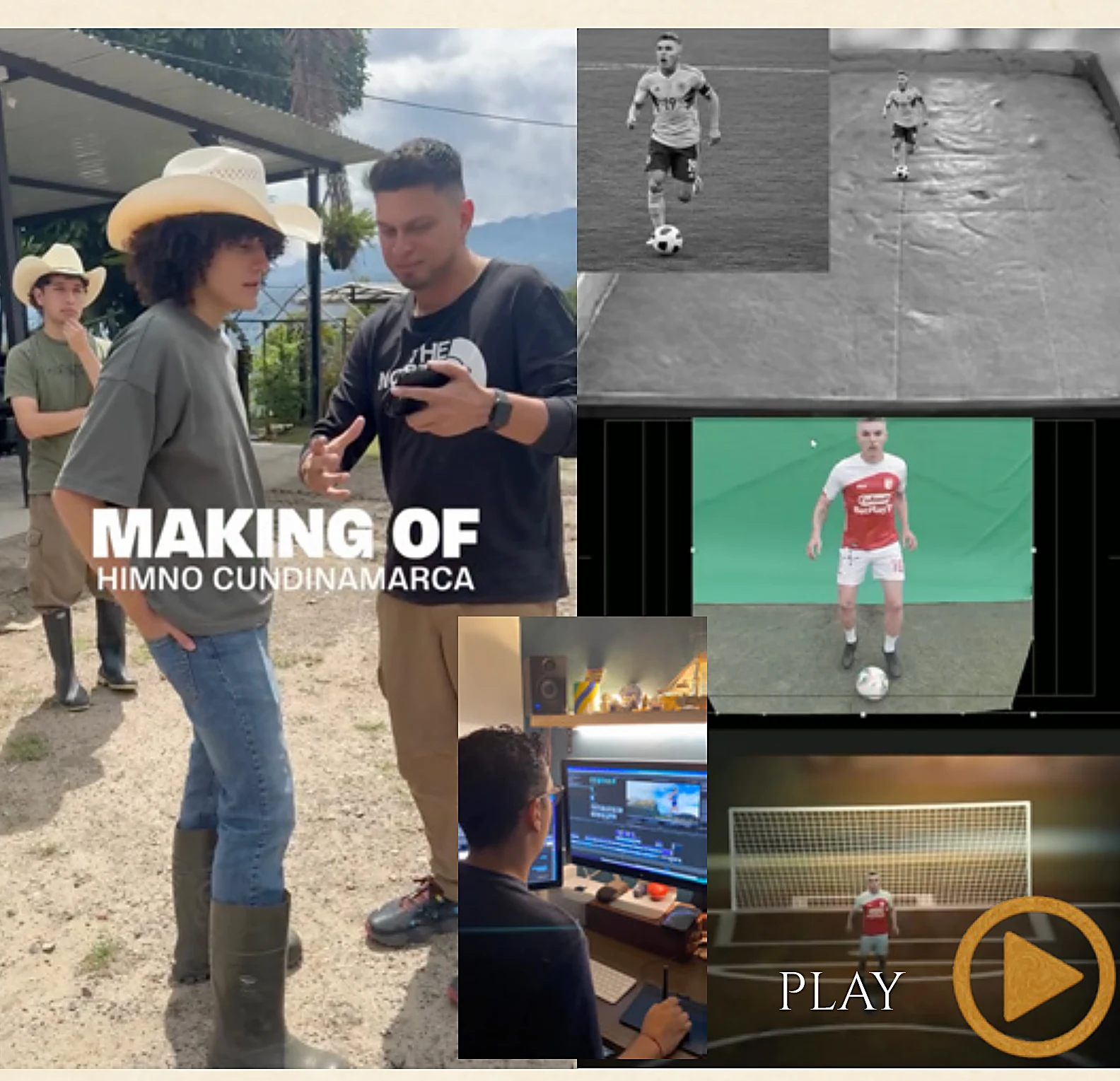Making of del Himno de Cundinamarca: rodaje en el campo, croma y salas de edición