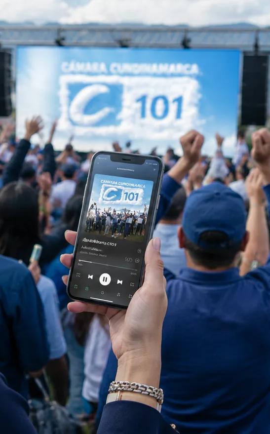 Un asistente transmite el evento C101 desde su celular